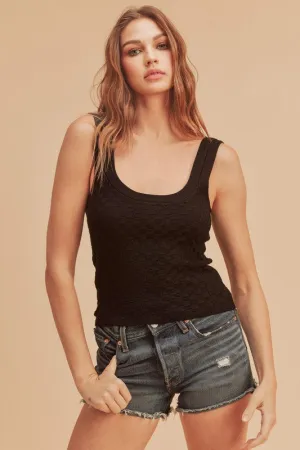 Aemi   Co Scoop Neck Wide Strap Knit Tank
