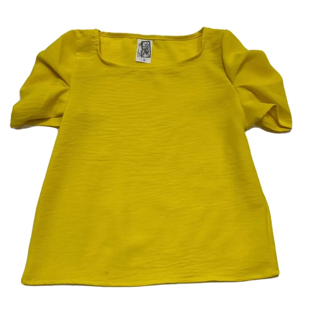 Airflow Puff Sleeve Top-Lemon