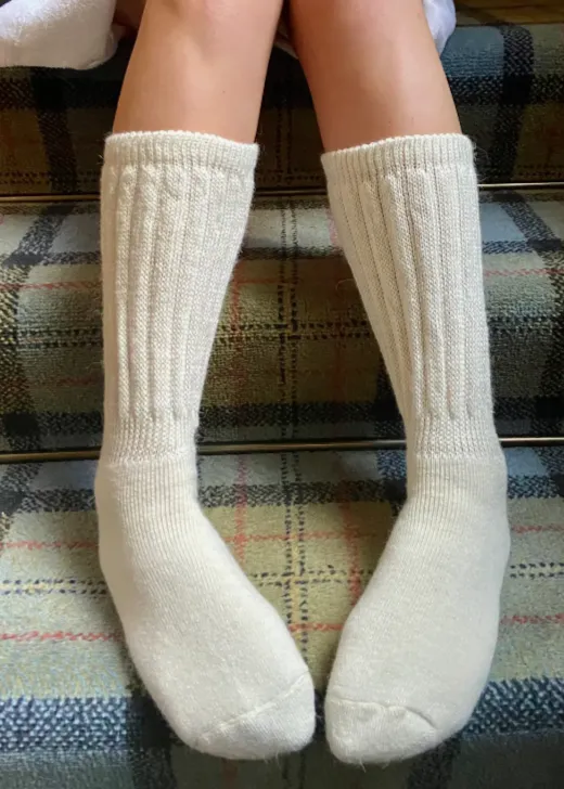 Alpaca Socks- Chocolate, Beige, Ivory & Grey