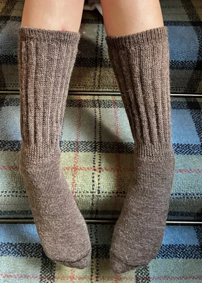 Alpaca Socks- Chocolate, Beige, Ivory & Grey