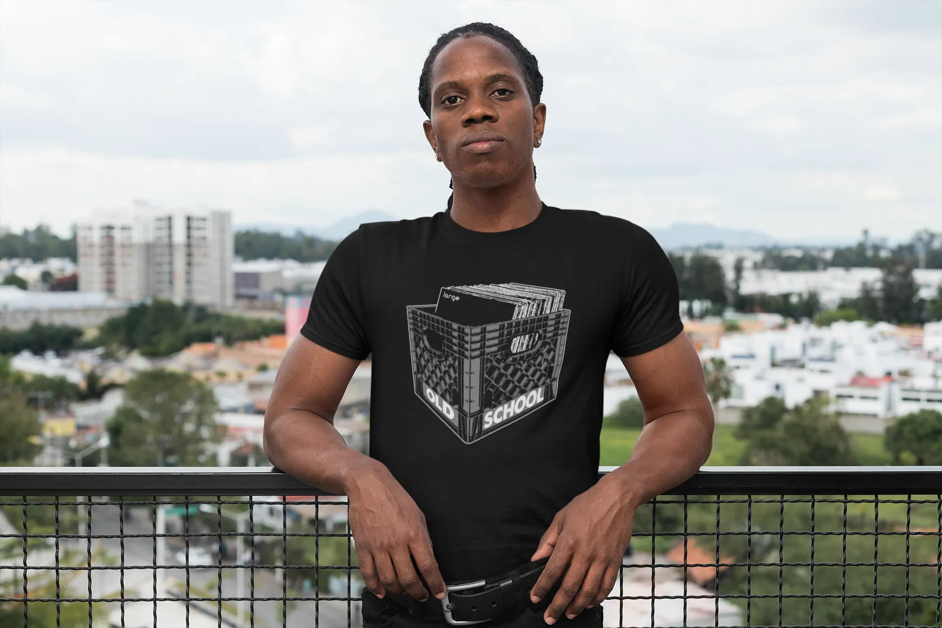 Back to Old School Large Music Unisex T-Shirt (Short-Sleeve)