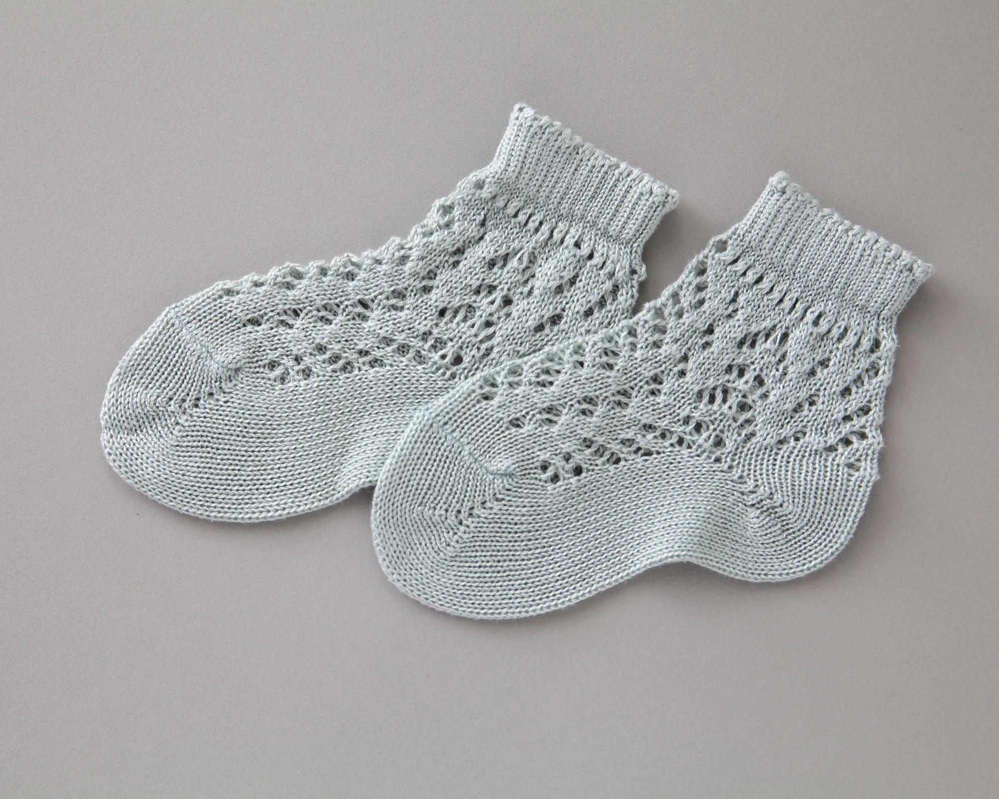 Crochet Ankle Socks, Sea Mist