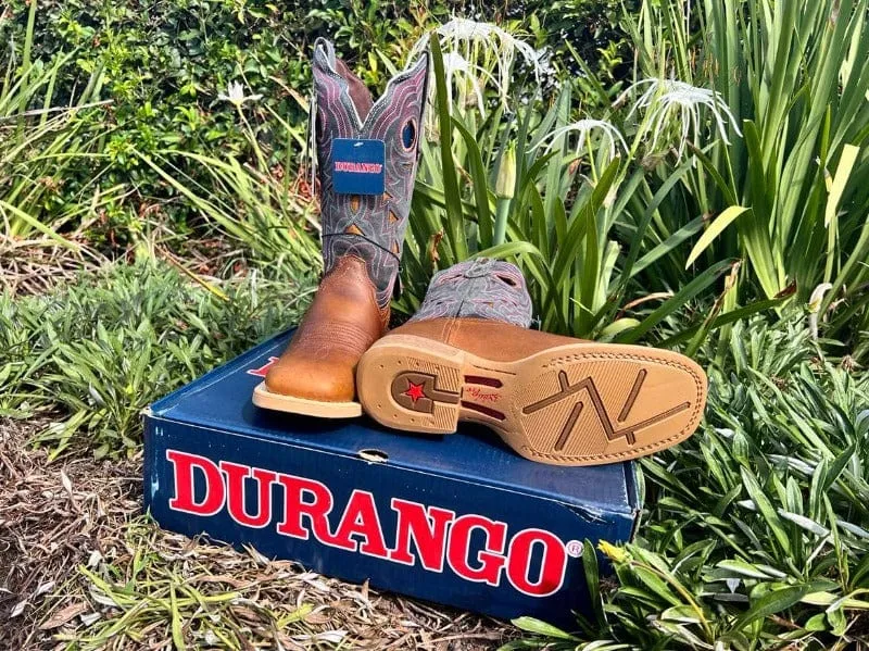 Durango Boots Womens Lady Rebel Pro Western Golden Brown/Periwinkle