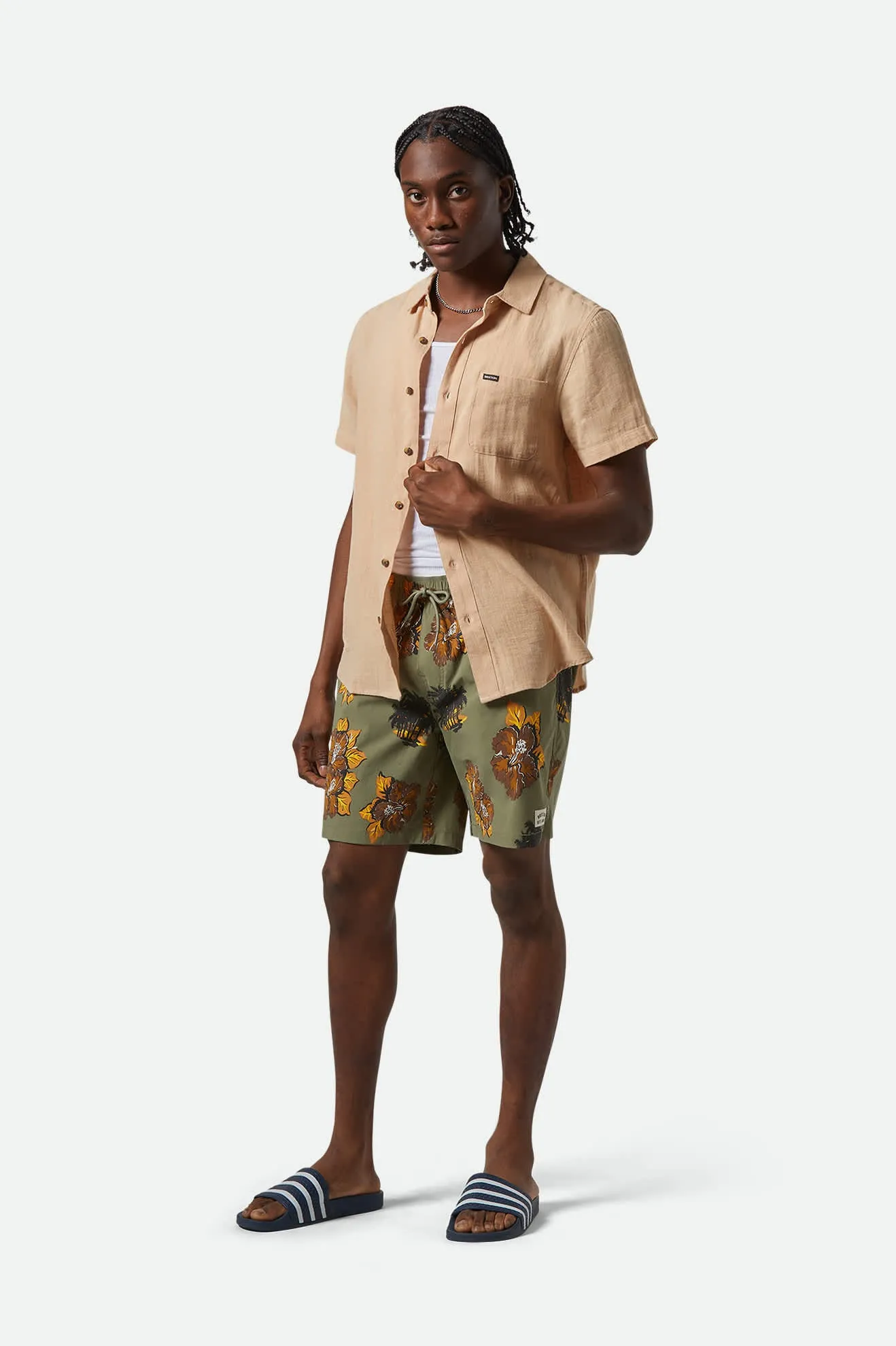 Everyday Stretch Hybrid Short 7" - Olive Surplus Floral