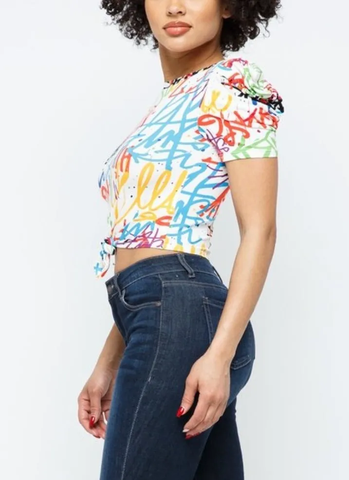 Graffiti Print Top