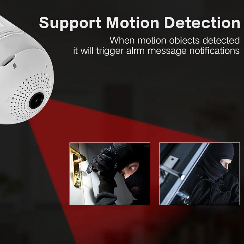 IP Camera - Light Bulb Design, Bug Zapper, Motion Detection, App Support, 128GB SD Card Recording, 960p, 120 Lumen LED