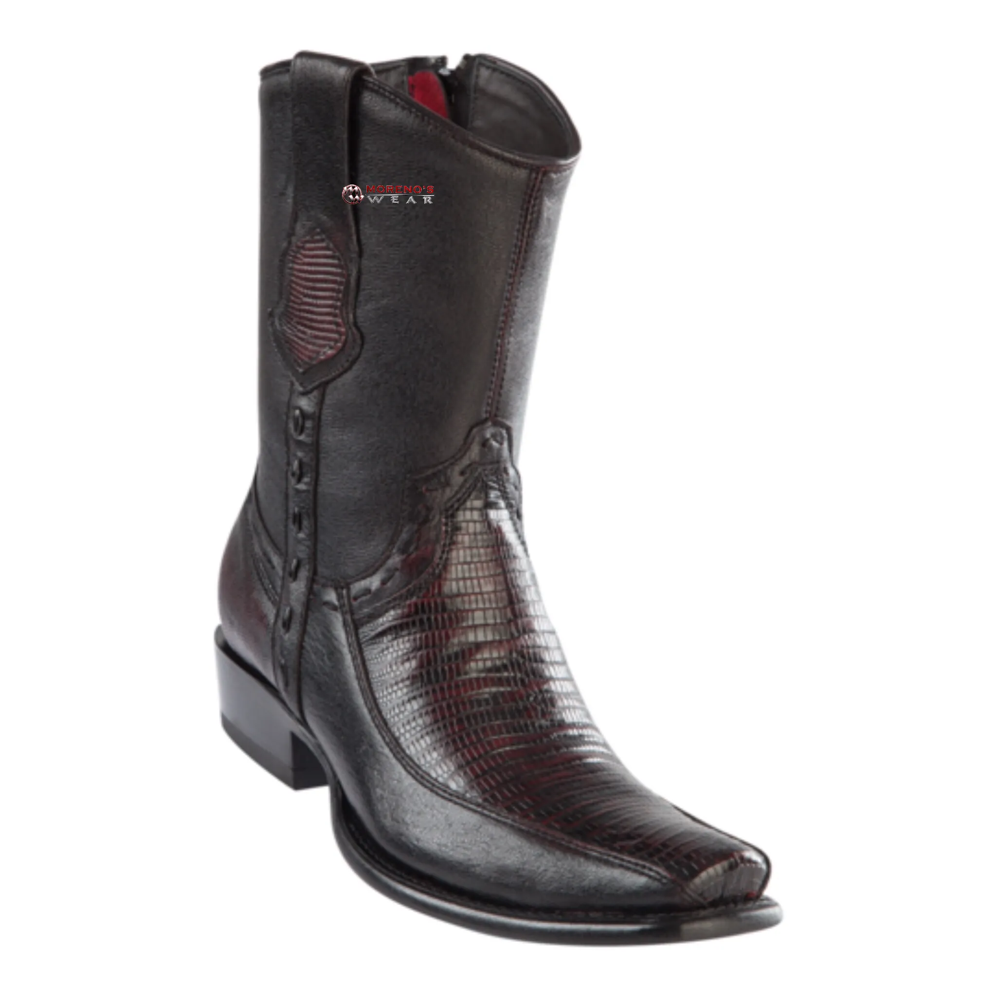 Men's Wild West Teju Lizard With Deer Ankle Boots Dubai Toe