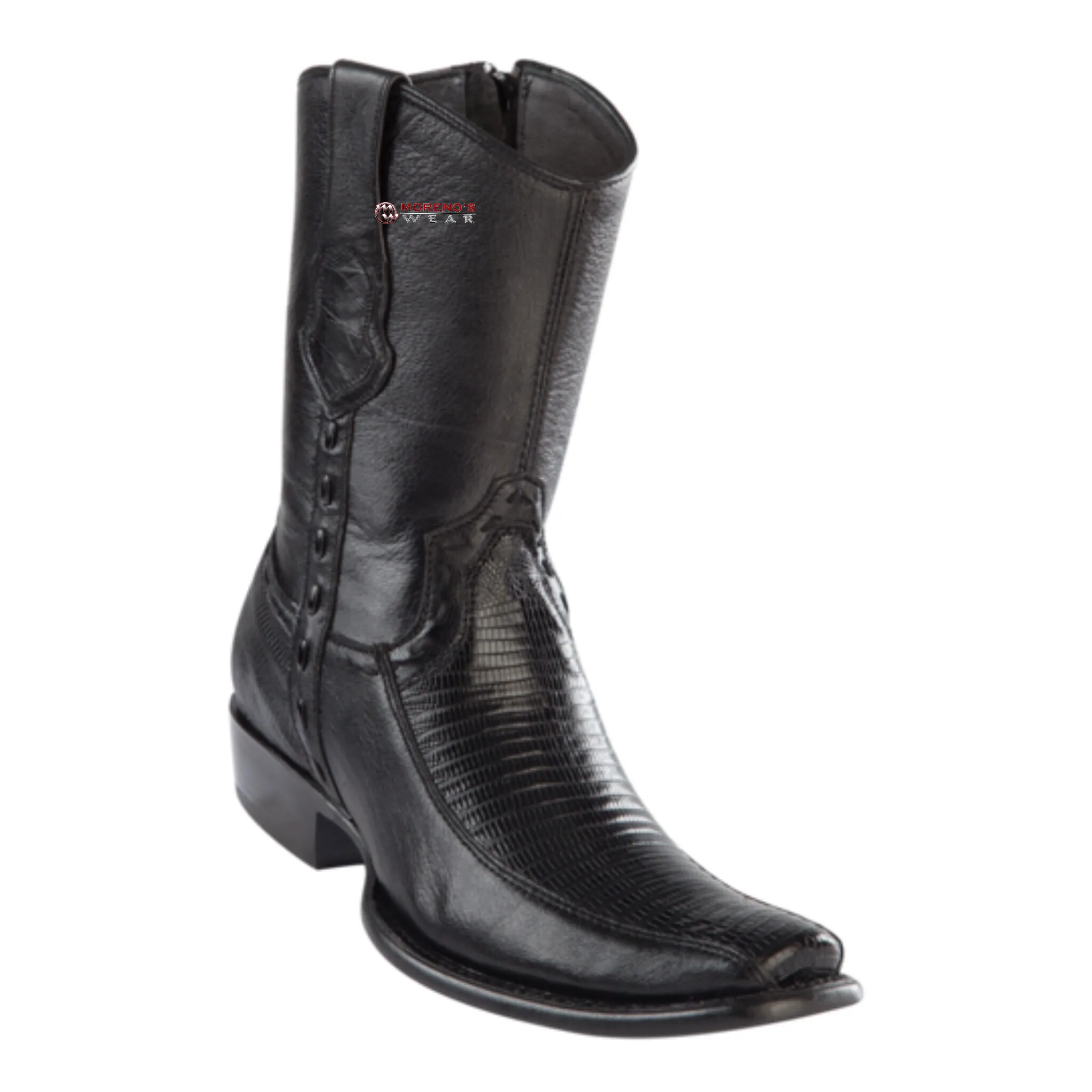 Men's Wild West Teju Lizard With Deer Ankle Boots Dubai Toe