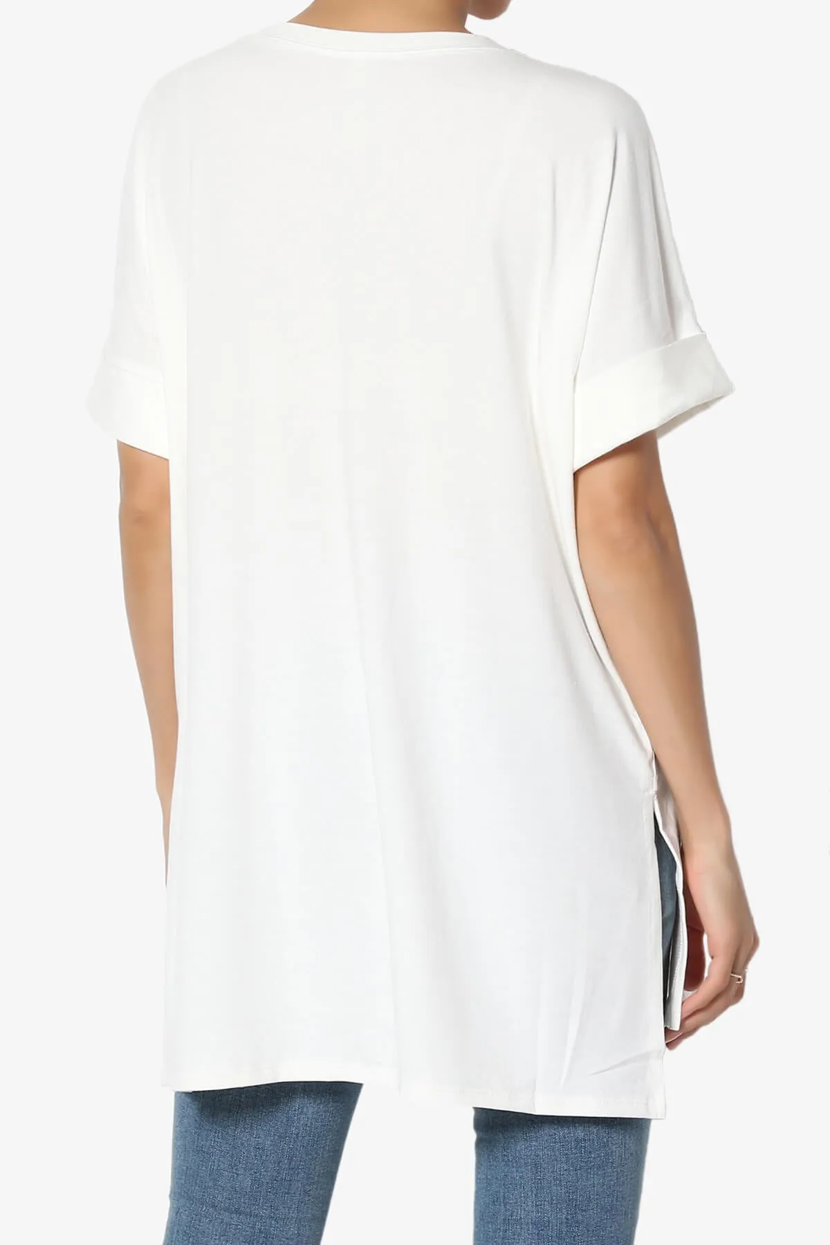 Onella Round Neck Rolled Short Sleeve Top MORE COLORS