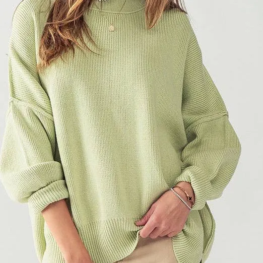 Oversized Side Slit  Cozy Sweater