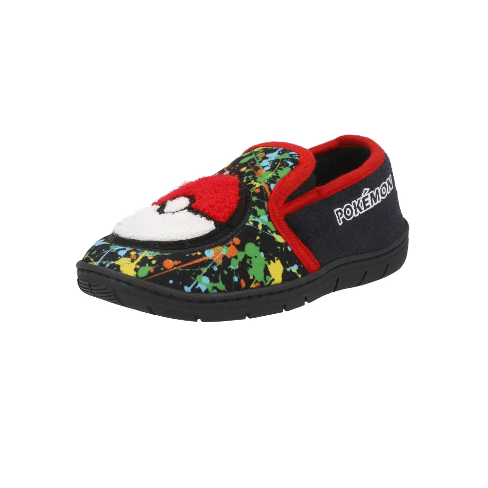 Pokemon Grayson Pokeball Boucle Black Kids Slippers