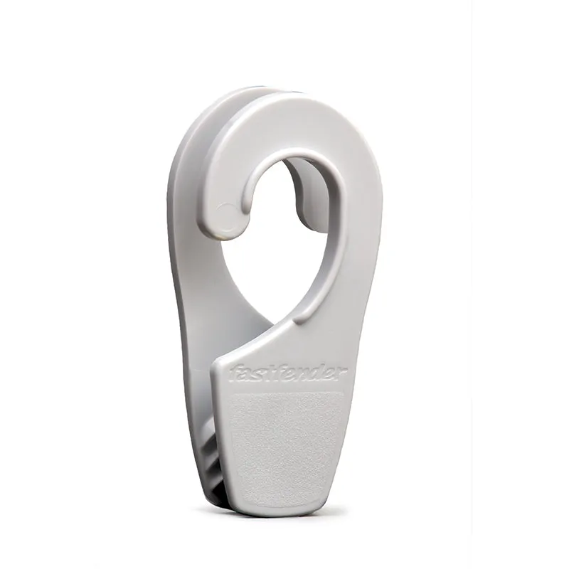 SAW Pair of Fast Fender Boat Fender Clip Attachments to Suit 25mm Rails - Light Grey