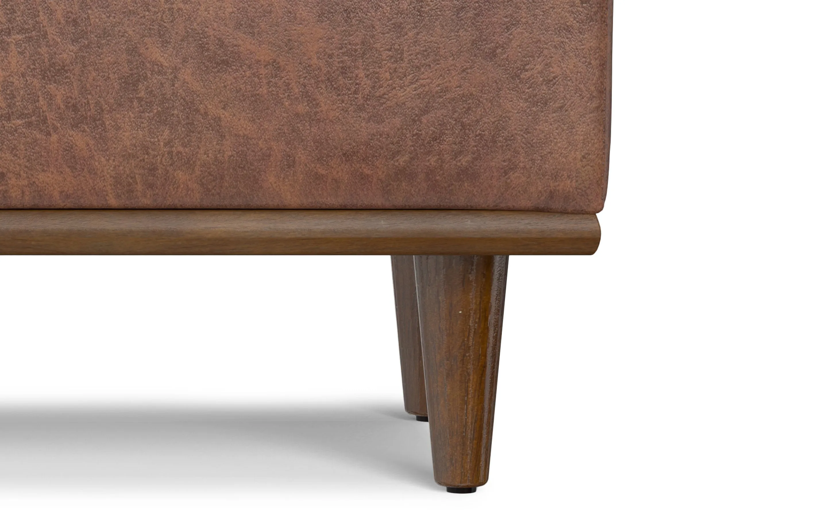 Shiloh Small Storage Ottoman  in Distressed Vegan Leather