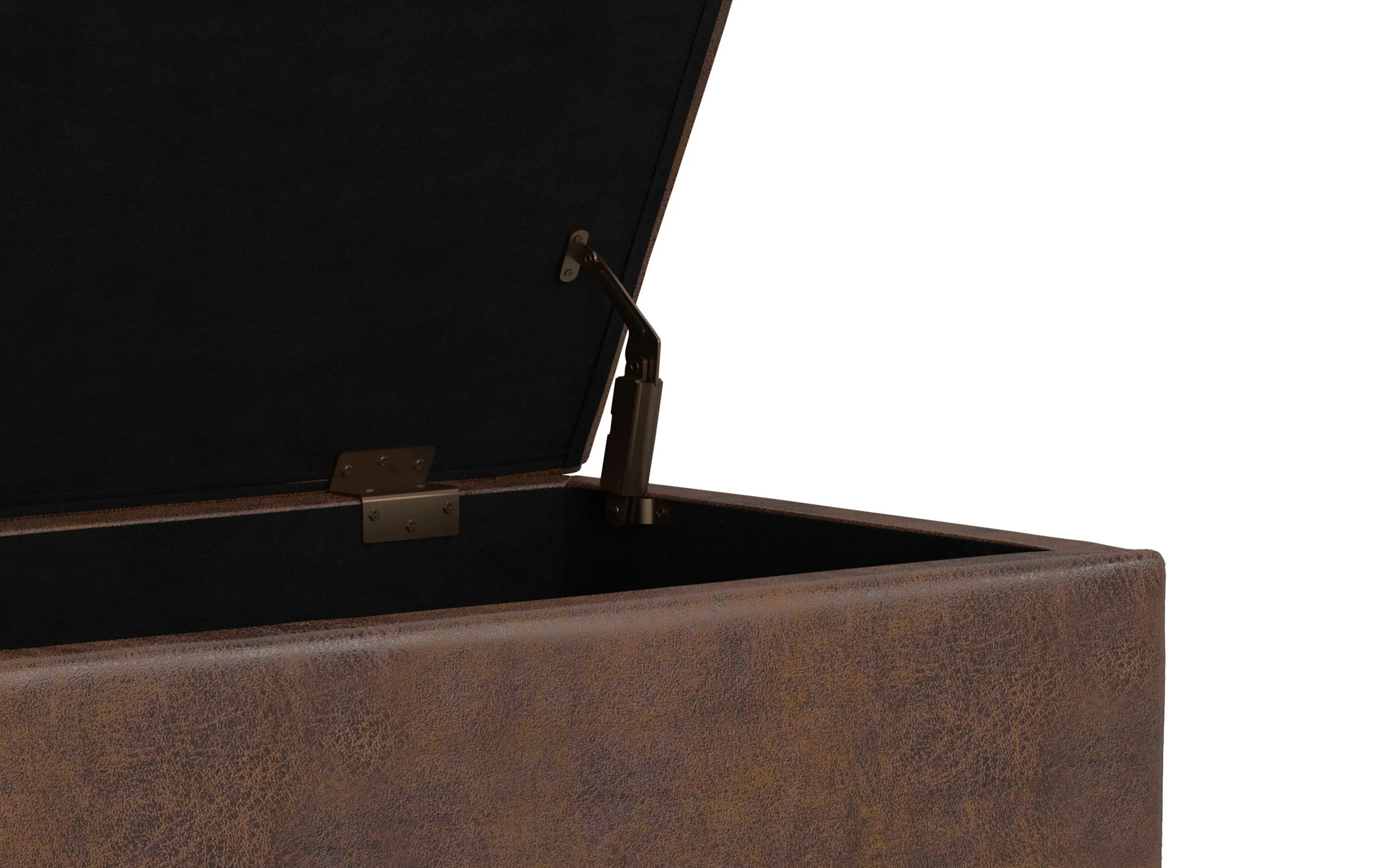 Shiloh Small Storage Ottoman  in Distressed Vegan Leather