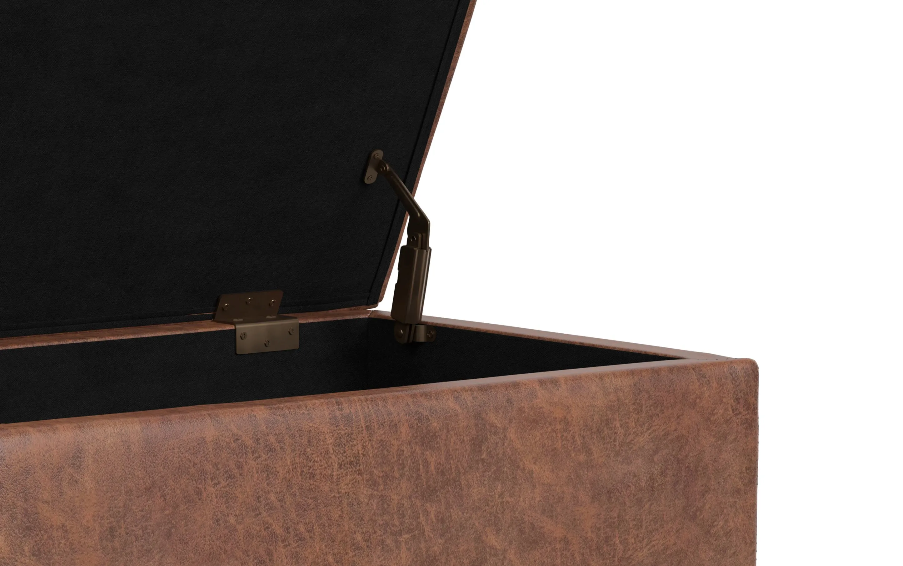 Shiloh Small Storage Ottoman  in Distressed Vegan Leather