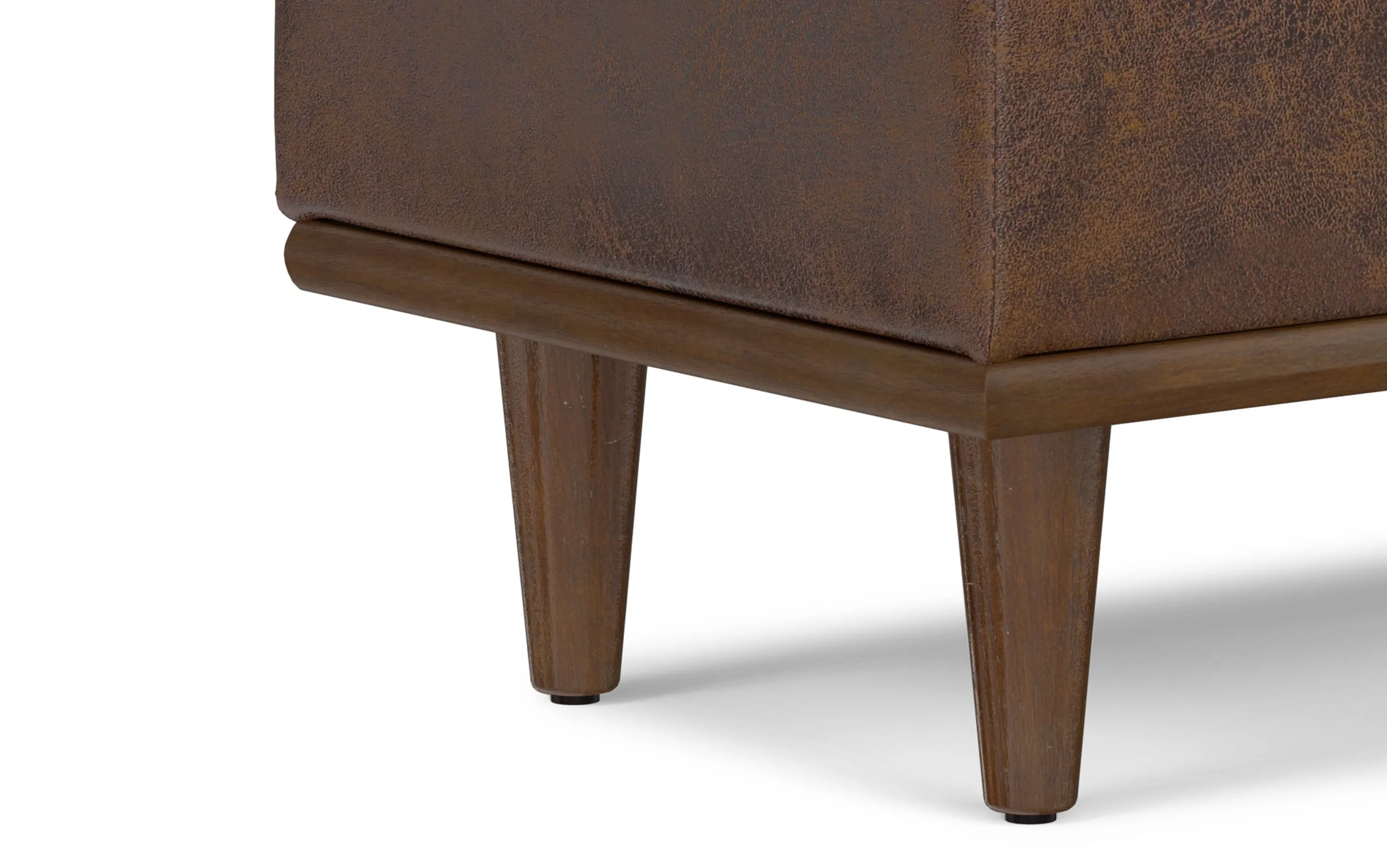 Shiloh Small Storage Ottoman  in Distressed Vegan Leather