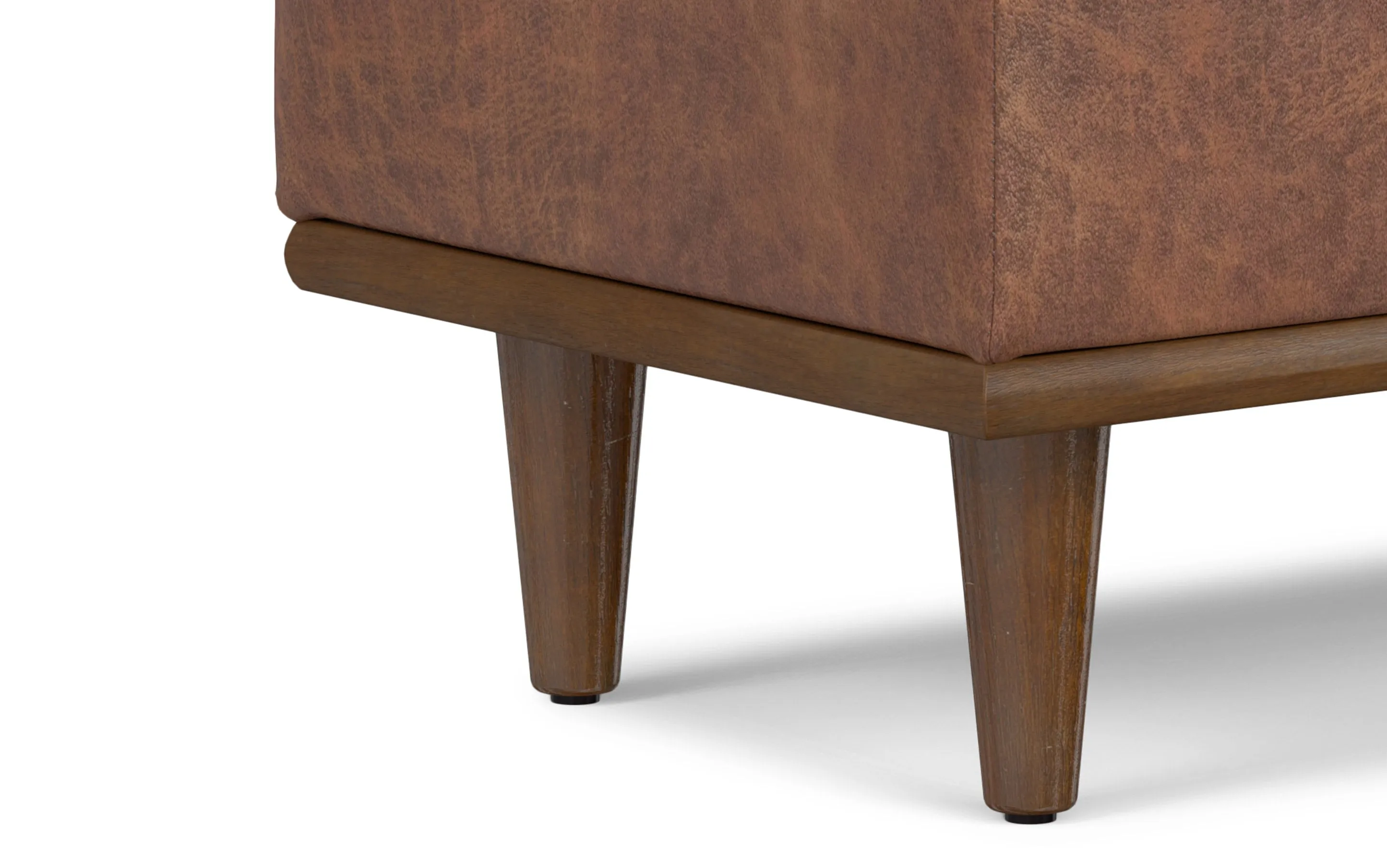 Shiloh Small Storage Ottoman  in Distressed Vegan Leather