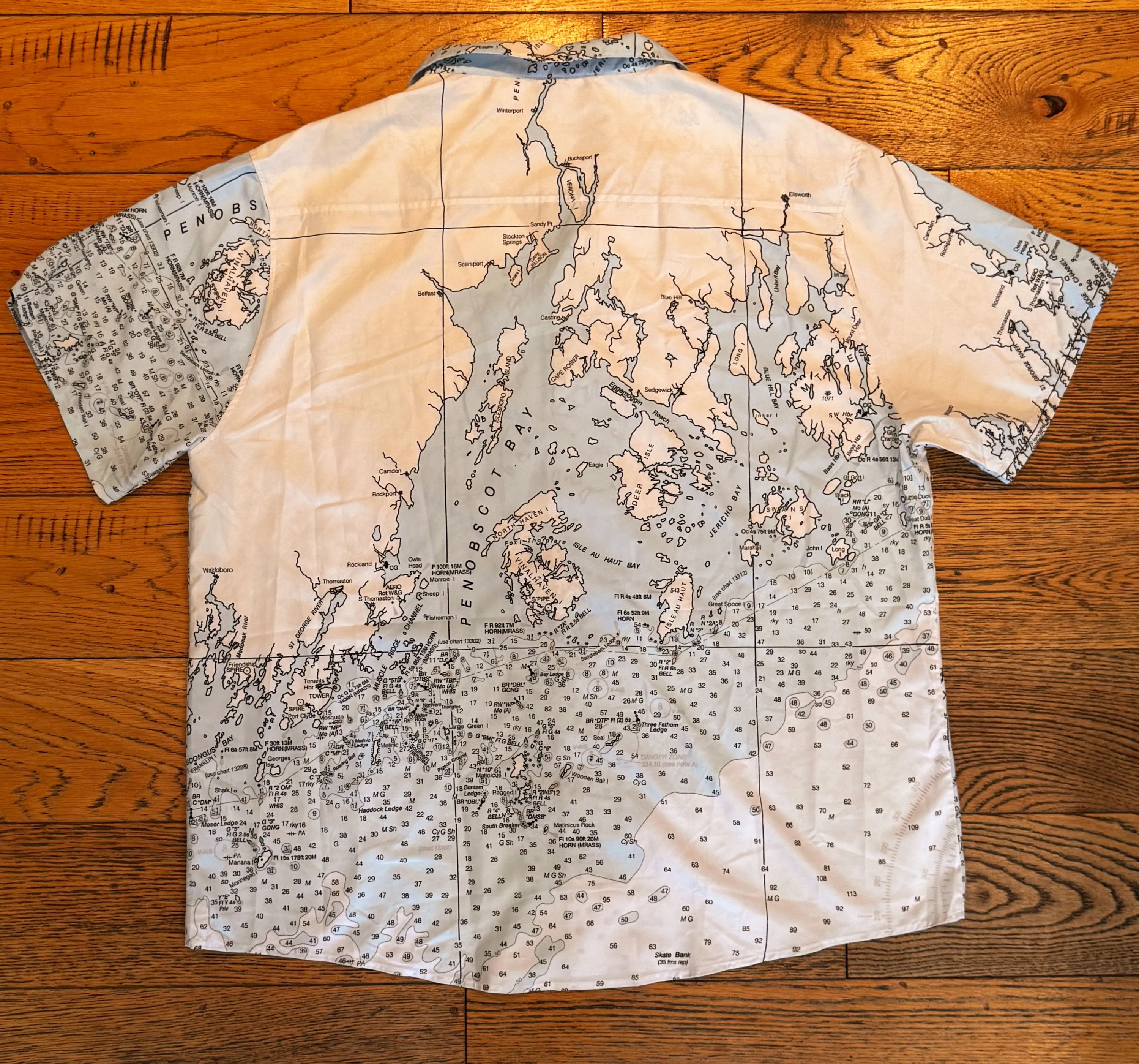 The Penobscot Bay and Bar Harbor Coconut Button Camp Shirt
