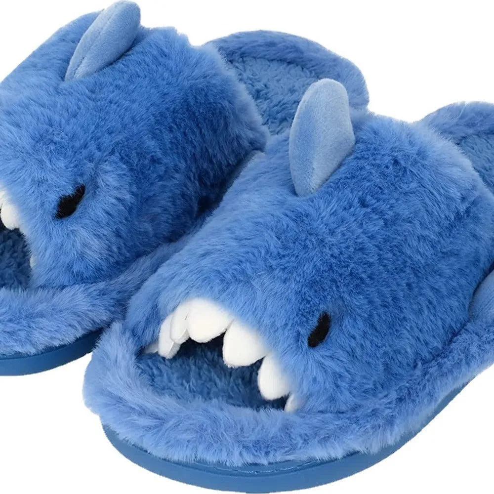 Winter Couple Household Indoor Shark Cotton Slippers Female