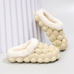 Winter Indoor Outdoor Non-slip Bubble Cotton Slippers