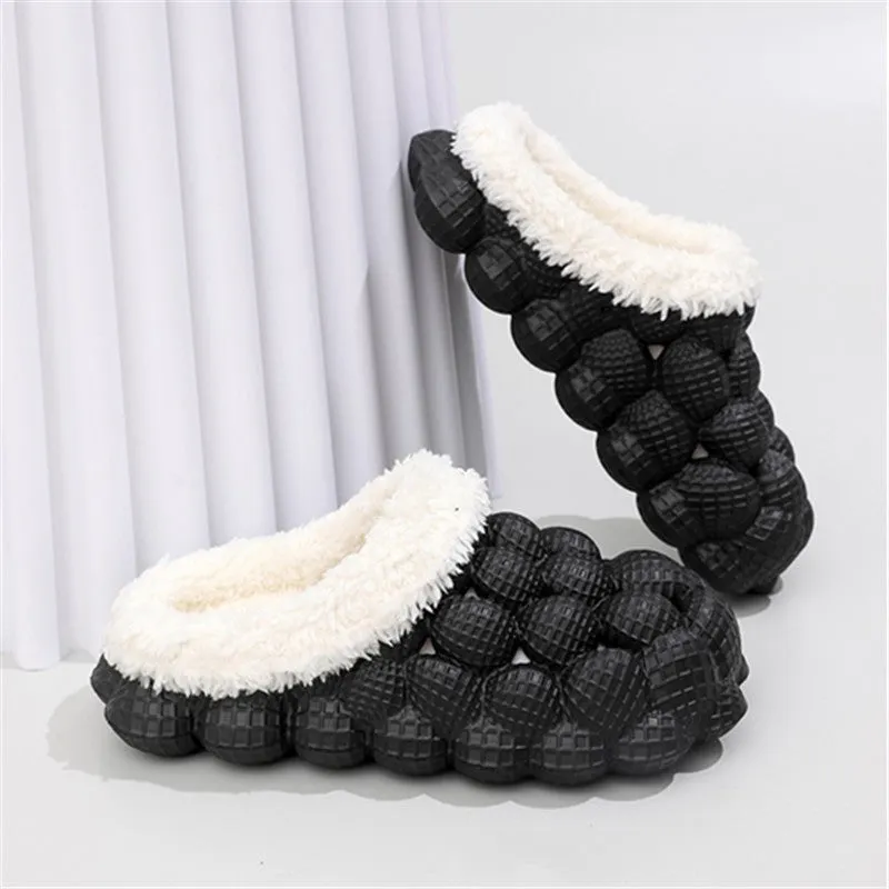 Winter Indoor Outdoor Non-slip Bubble Cotton Slippers