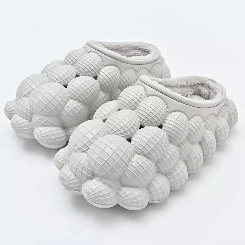 Winter Indoor Outdoor Non-slip Bubble Cotton Slippers