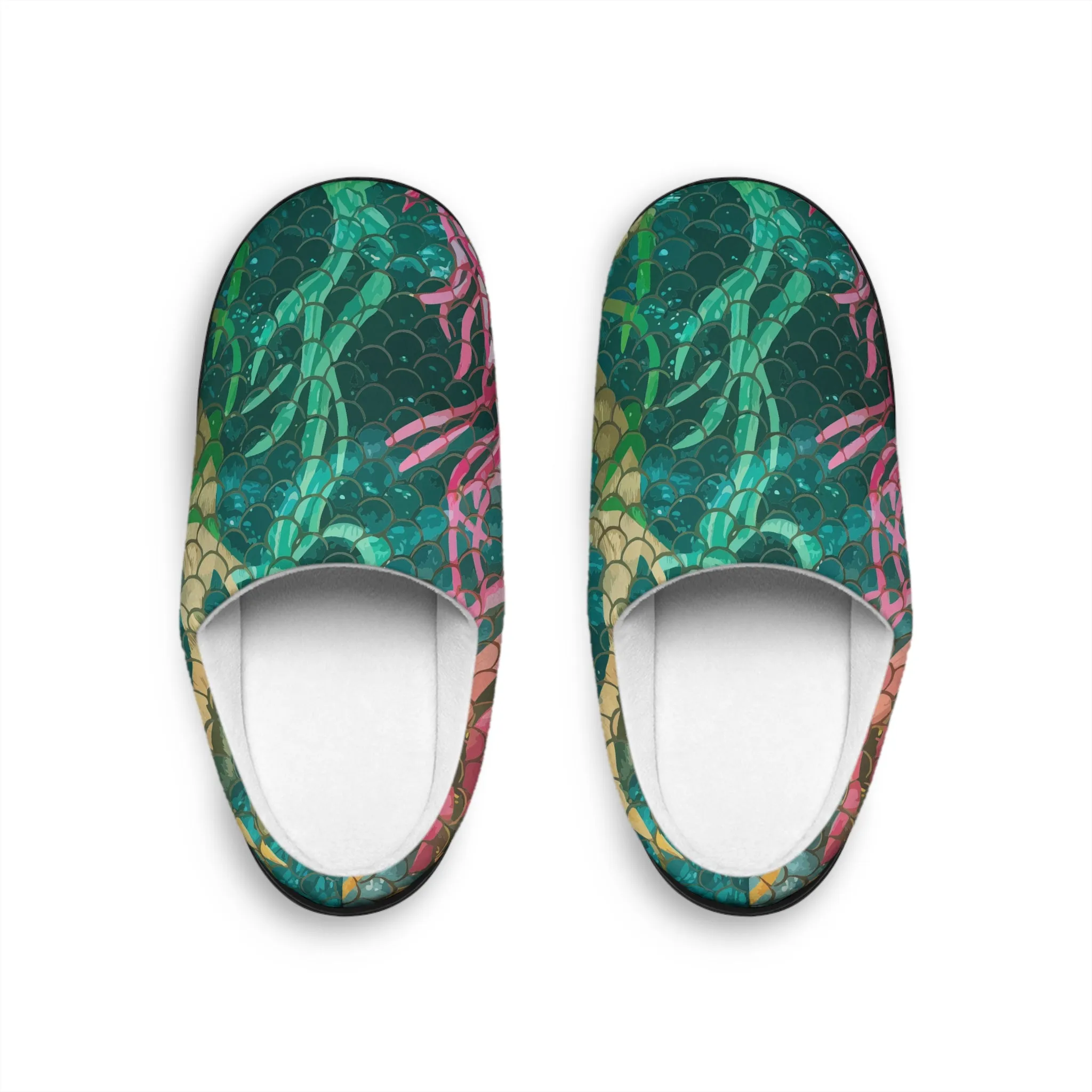 Women's Indoor Slippers - Mermaid Scale Net