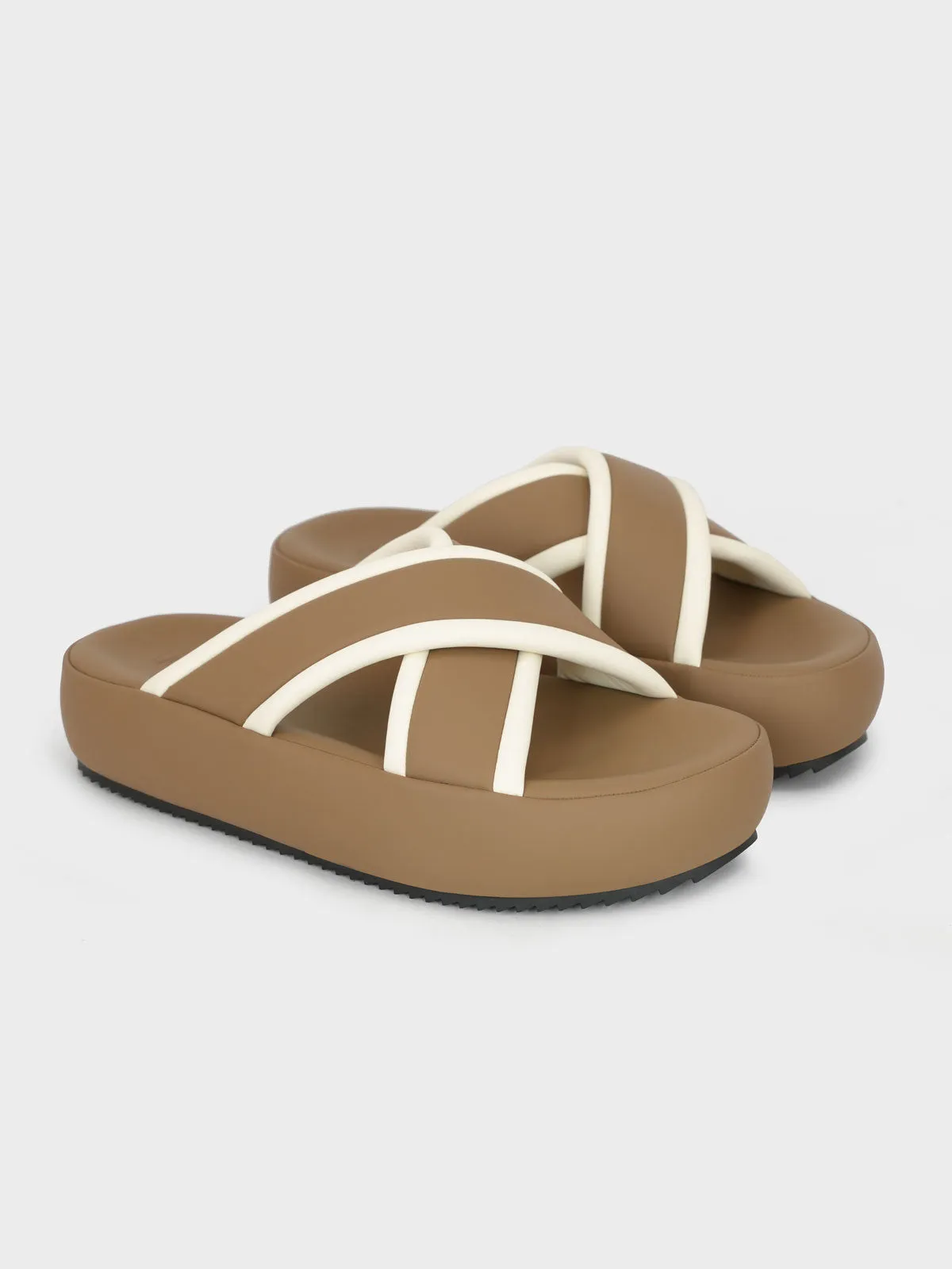 Womens "BOWIE" Cross Over Design Slippers