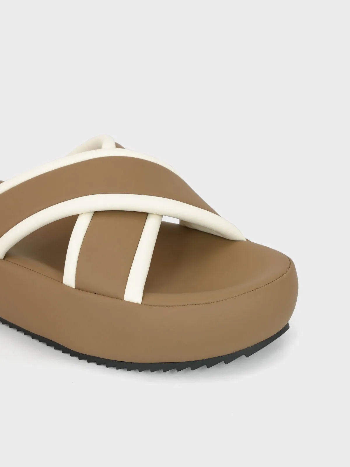 Womens "BOWIE" Cross Over Design Slippers