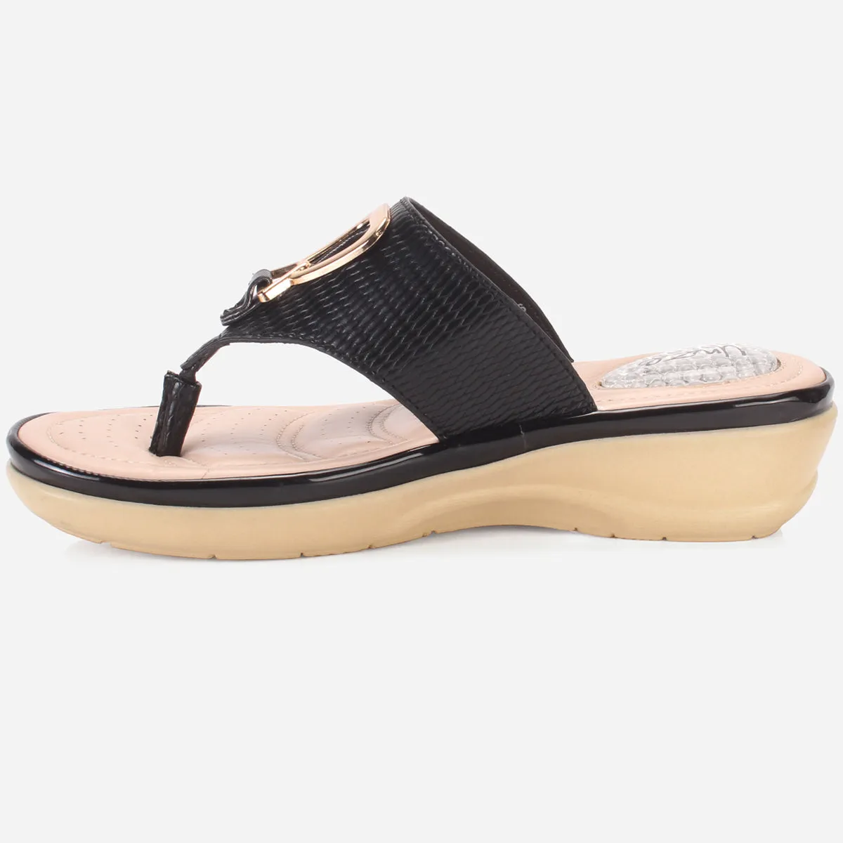 Womens "ERINE" Open Toe Comfy Everyday Wedge Slipper